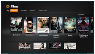 Overview of action movies in the new user interface