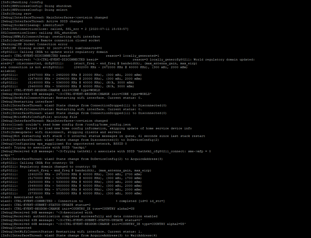 Device chaning WiFi access point