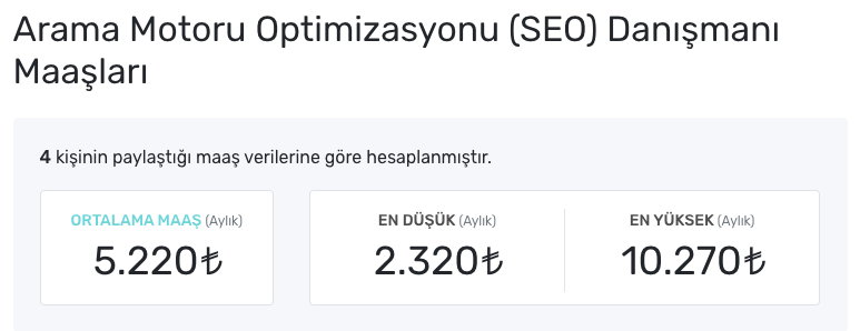 SEO Uzman Maaşları