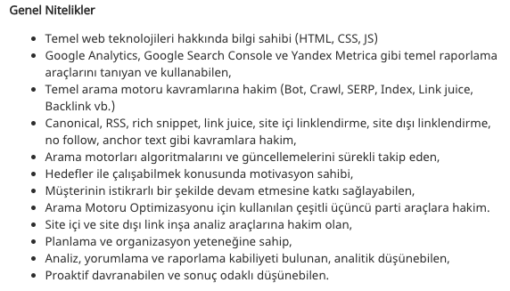 SEO Araçlarıyla İlgili Tecrübe İsteniyor