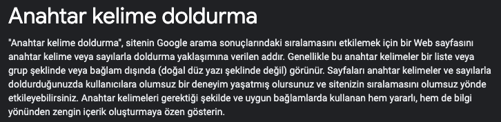 Anahtar kelime doldurma