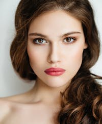 Woman with a serious facial expression