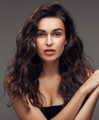 Woman with wavy hair