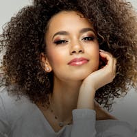 Black woman with curly hair