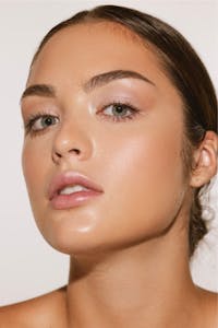 Woman showing clear face