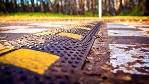 Close up image of speed bump