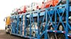Vehicles being transported