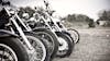 Motorcycles in row