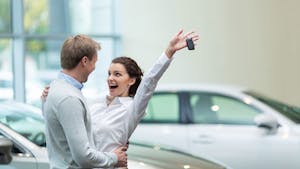 Couple with new car