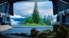 Camping and sleeping out of a truck bed with a view