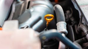 engine oil dipstick in motor compartment