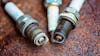 Old broken car spark plugs