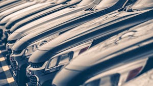 black cars in a row