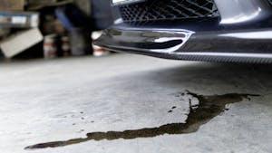 Engine oil stains of car Leak under the car