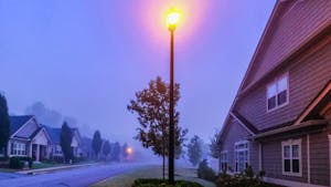 Street Lights in Foggy Community