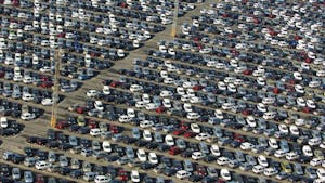 Aerial image of a car park