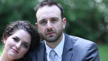 Morgan and Michael looking stunning before their wedding at Garvin Gardens in Hot Springs