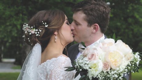 Eden and Daniel right after their wedding ceremony