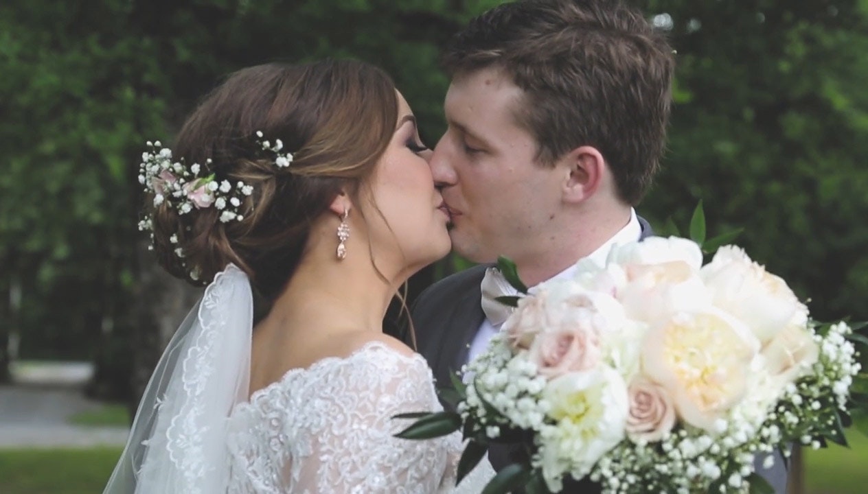 Eden and Daniel right after their wedding ceremony