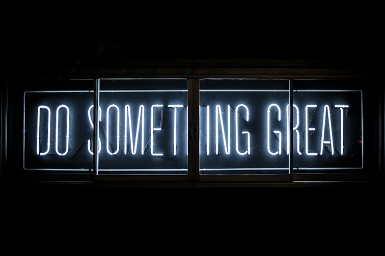 Objectives and Key Results: How To Get Started A text on the pictures states "Do something great"