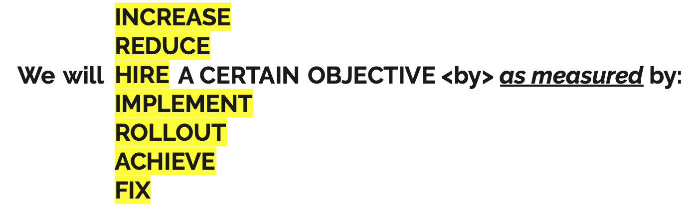 Picture is showing different ways how to write OKRs