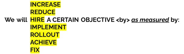 Picture is showing different ways how to write OKRs
