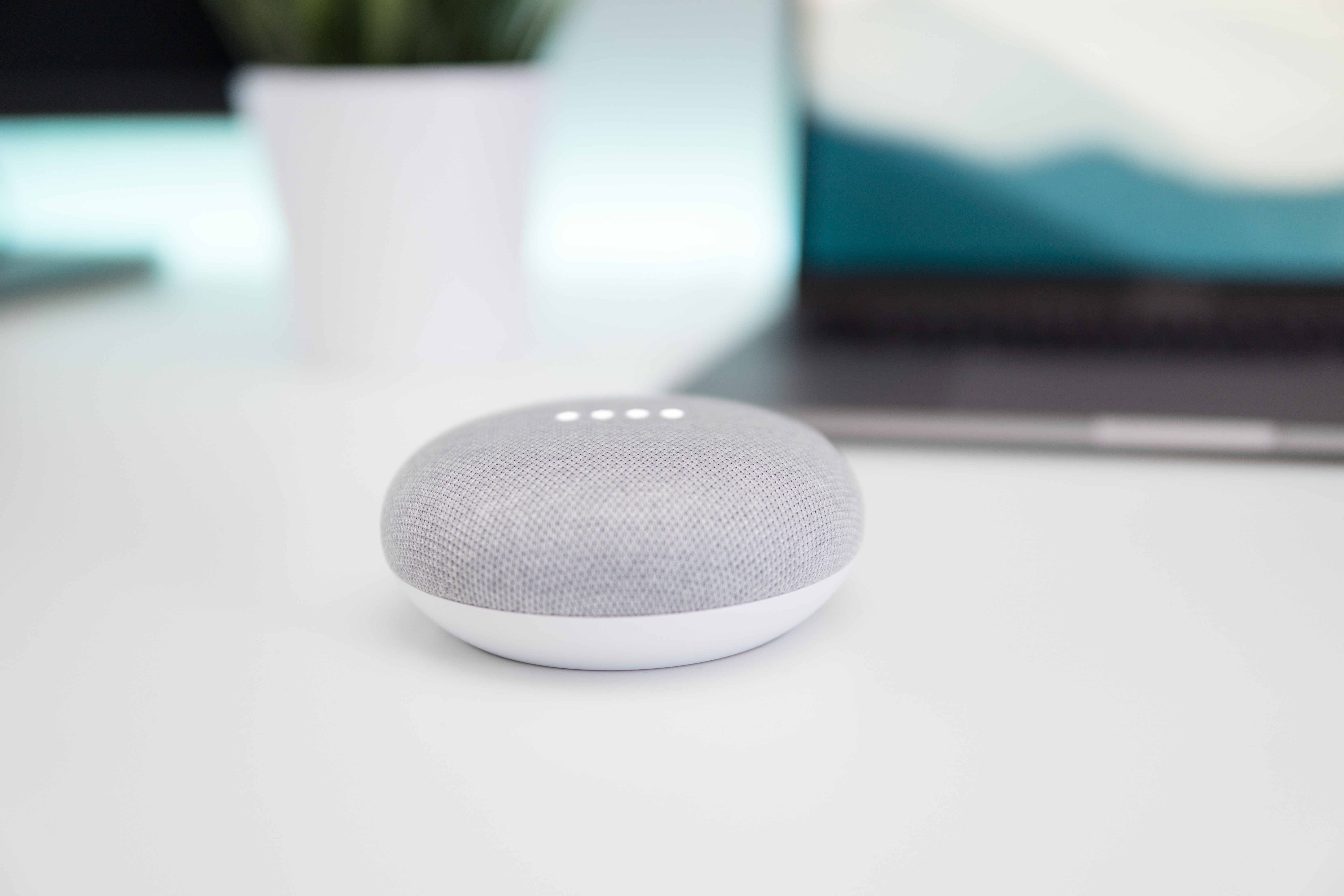 Google Home Mini on desk