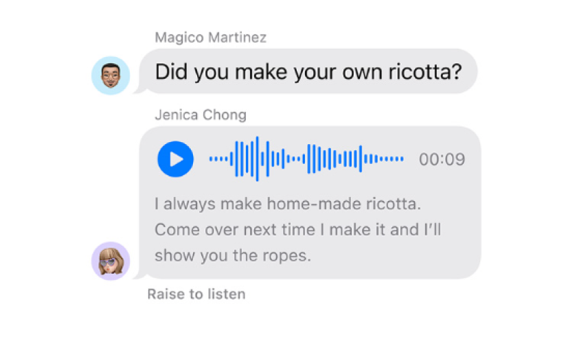 iOS 17 audio transcript feature on the messages app