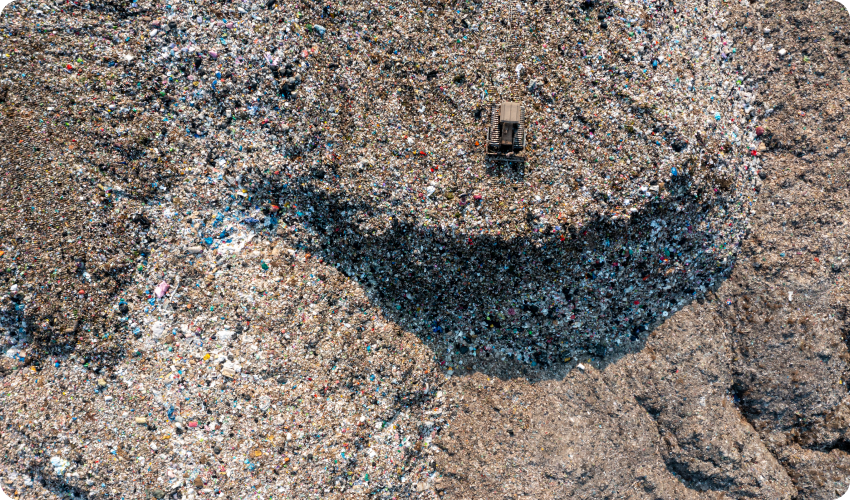 Aerial view of a waste dump