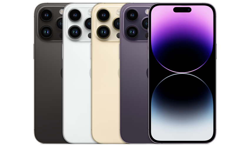 iPhone 14 lineup in various colours