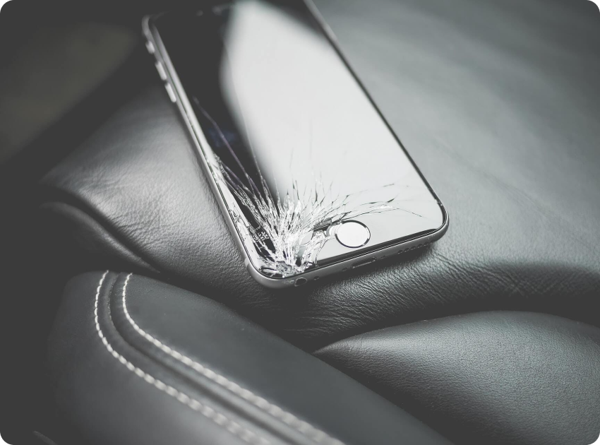image of an iPhone with a cracked screen