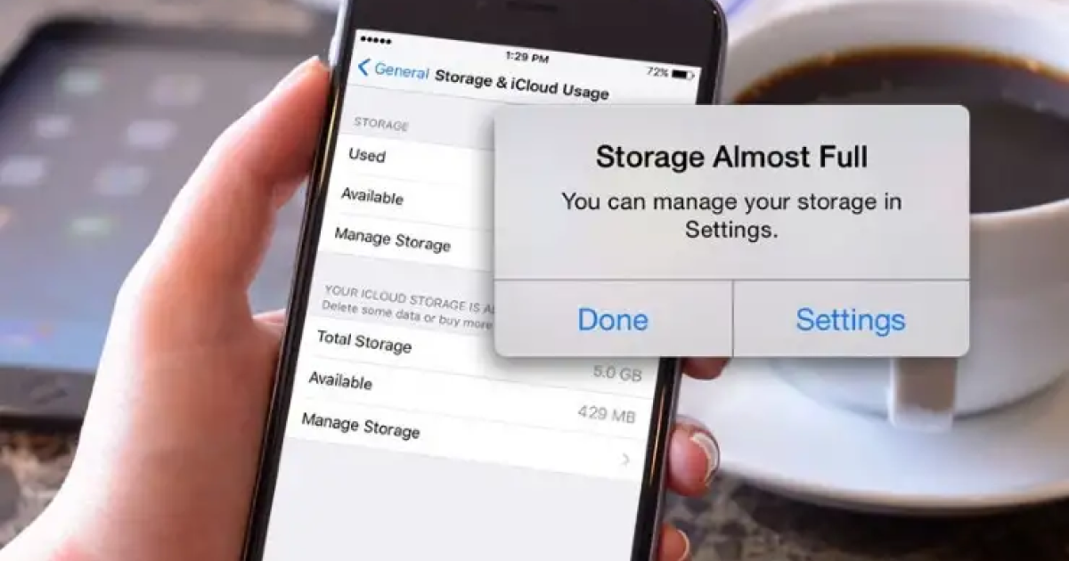 iphone mail taking up storage