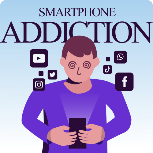 Man being consumed by what is on his smartphone