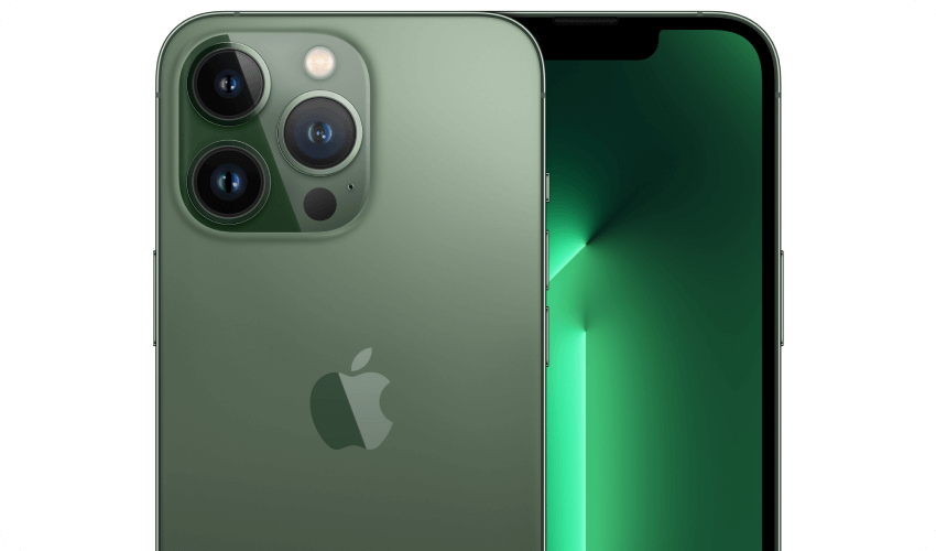 A green Apple iPhone 13 Pro