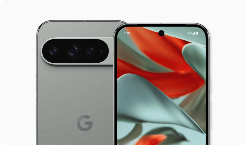mobile phone google pixel 9 pro xl on white background