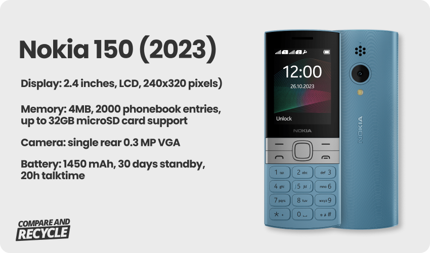 Nokia 150 (2023) mobile phone with specifications