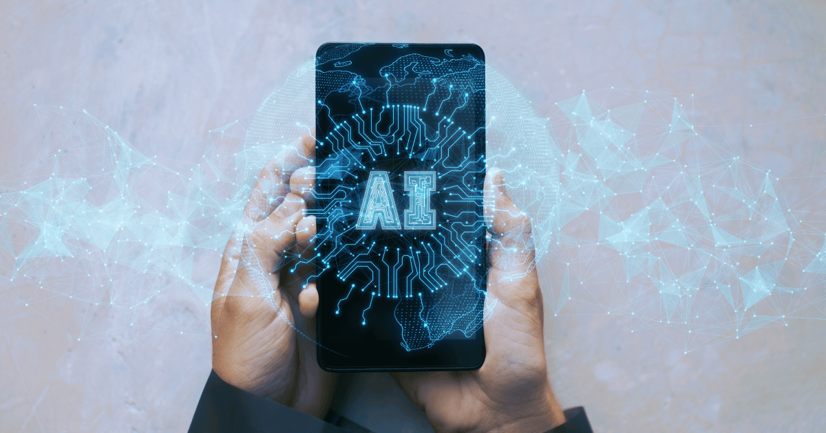 man using phone with AI integrations