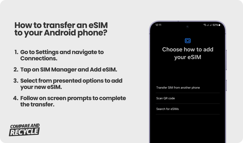 Transfer esim to Android phone