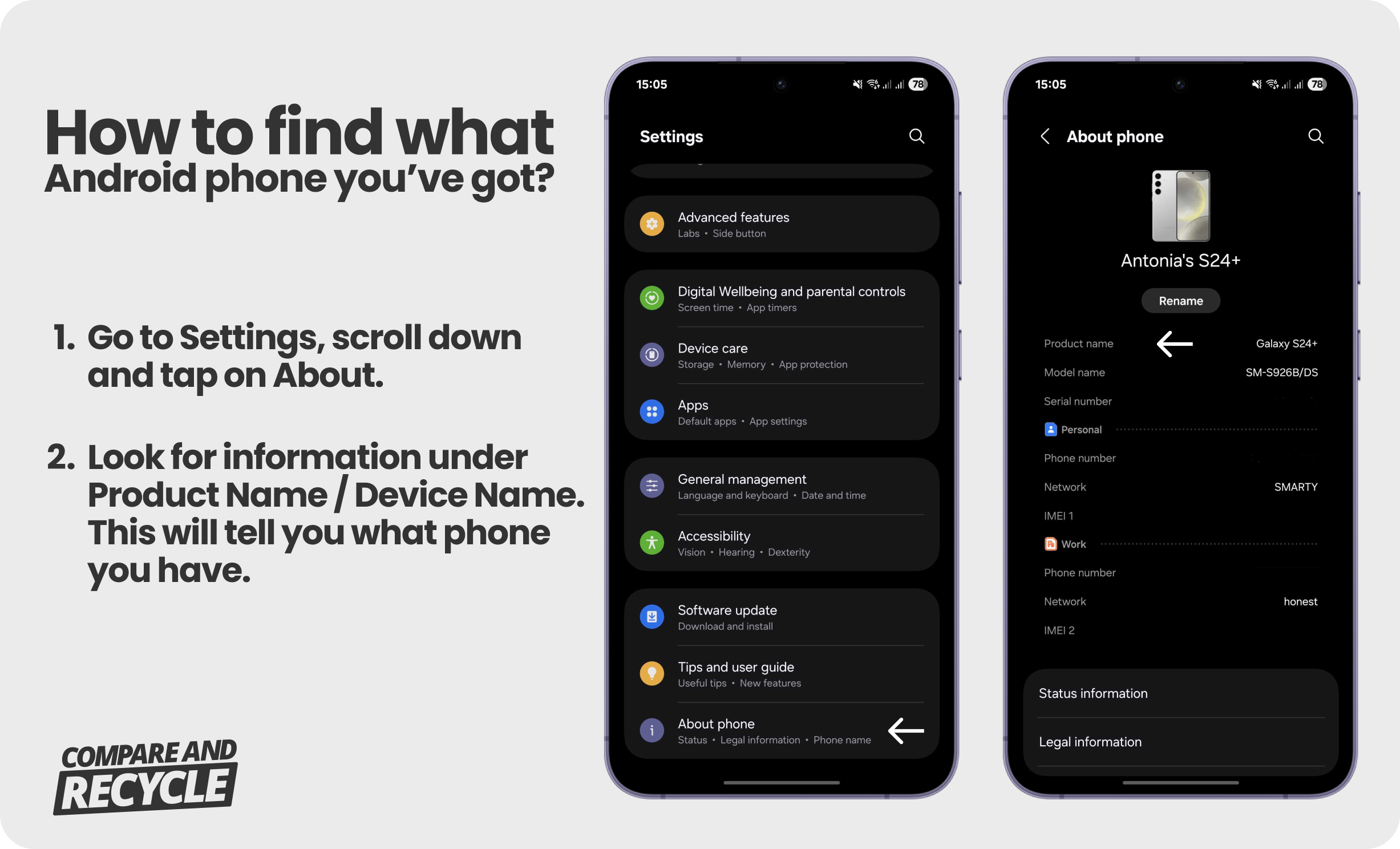 How to find out what kind of Android phone you have.