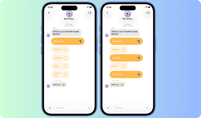 Message Poll on iOS 26.