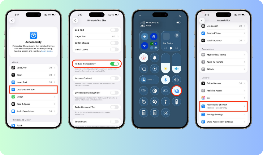 Adjust Liquid Glass settings.