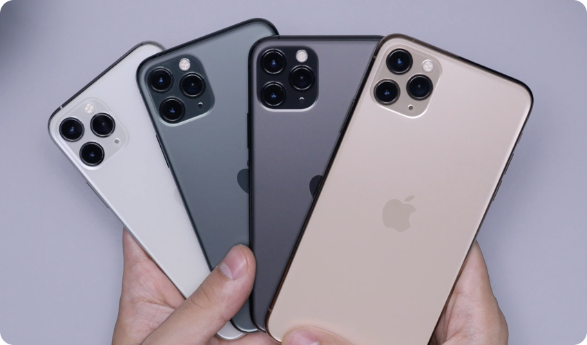four models of iphone 13 in different colours