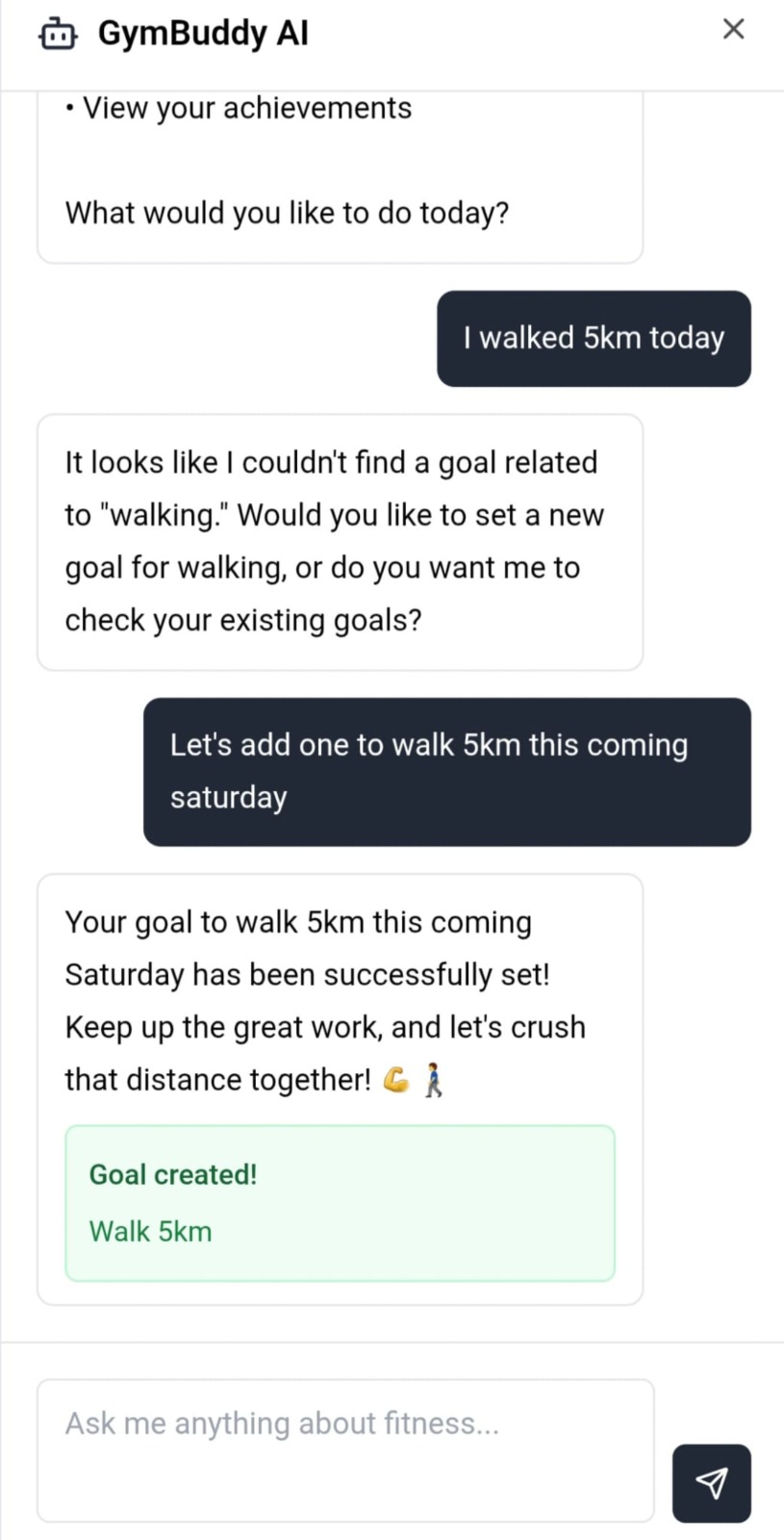 Screenshot of app