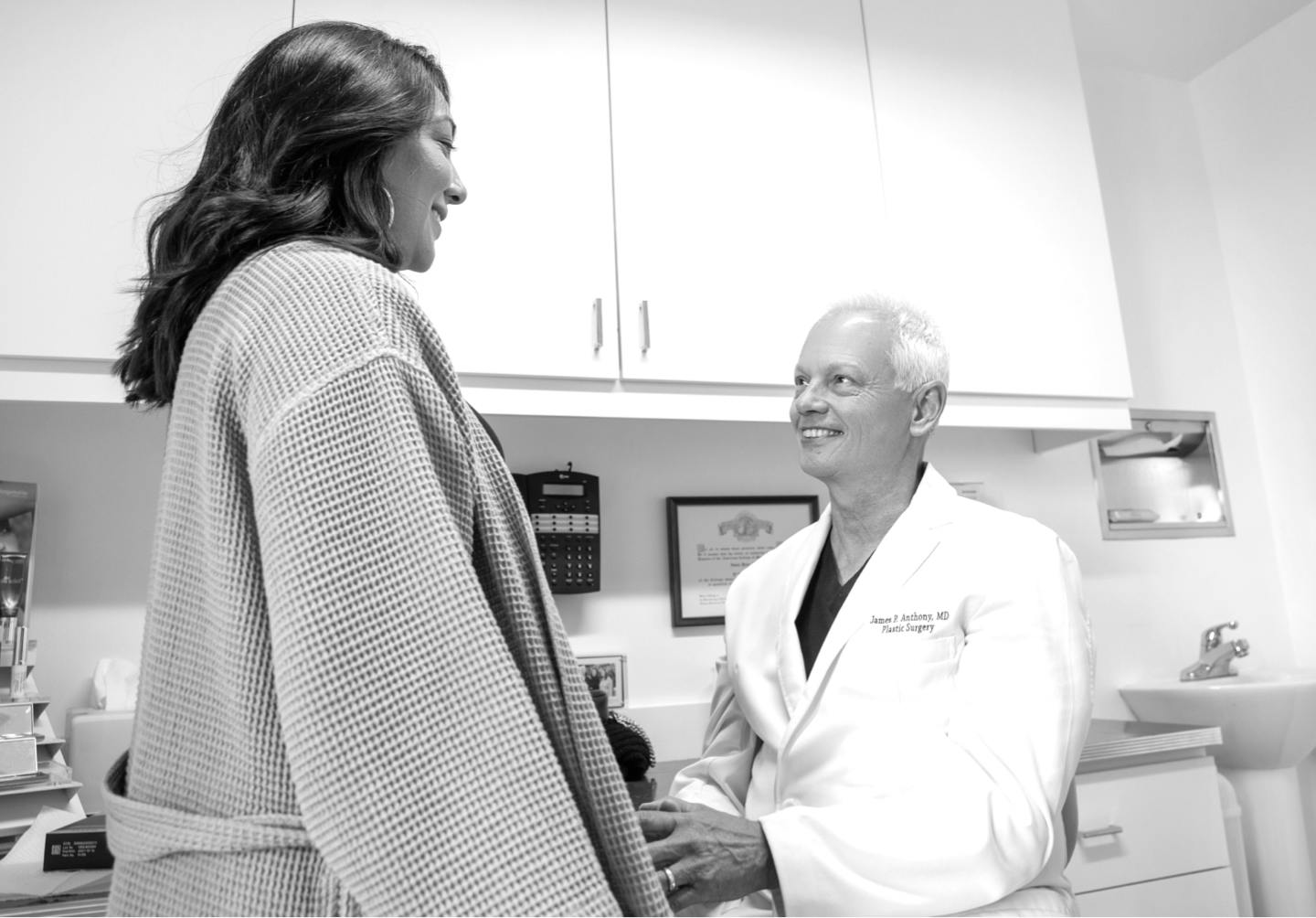 Dr. James Anthony in San Francisco meeting with a patient.