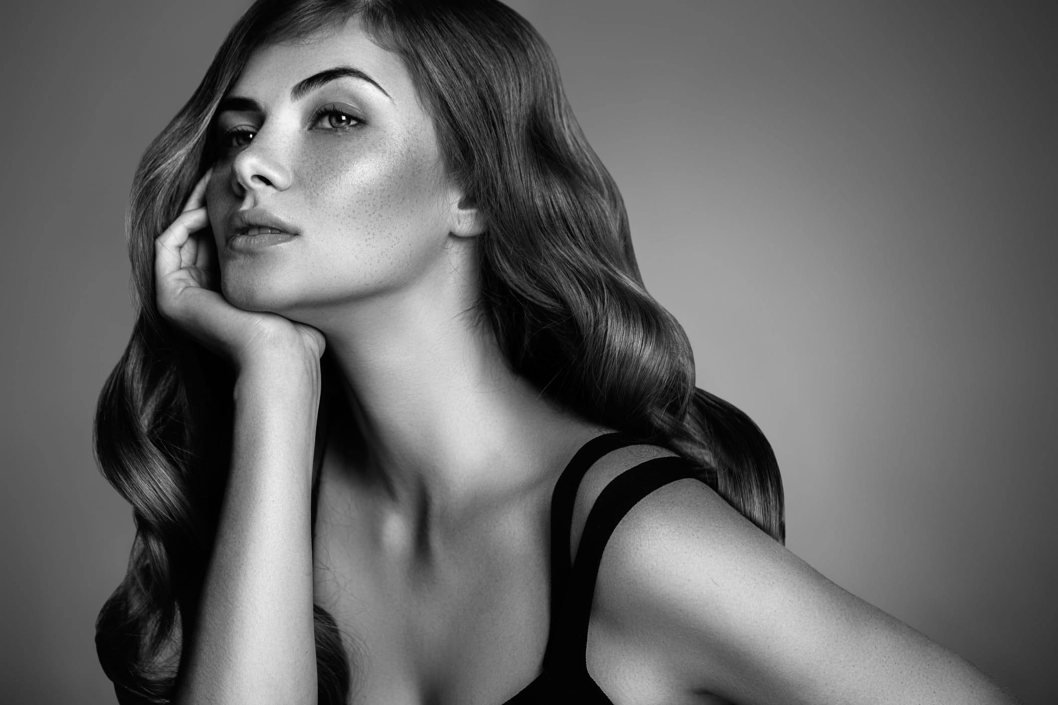 Black and White Photo of a Woman
