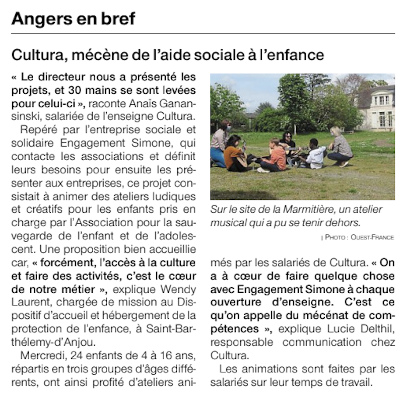 Des salariés Cultura ont animé plusieurs ateliers de loisirs créatifs au sein d'une association de protection de l'enfance 