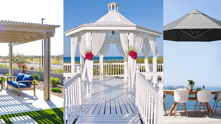 Pergola vs gazebo vs umbrella