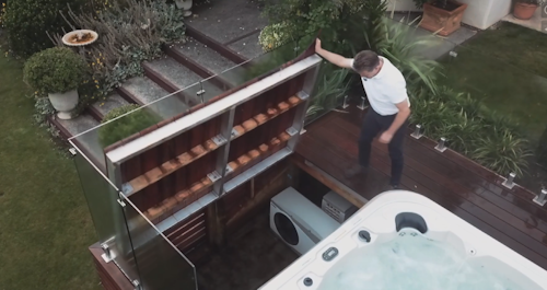 Pool heat pump in a deck