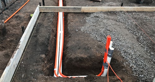 Installing spa heat pump cabling and plumbing underground hero