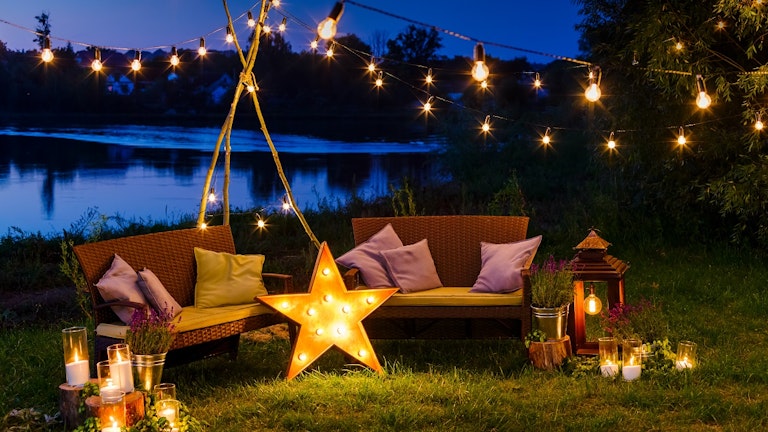 Outdoor lights and seating